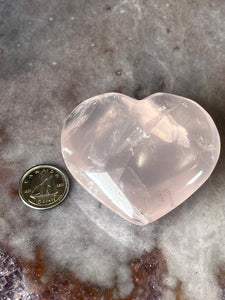 Rose quartz heart (clear)