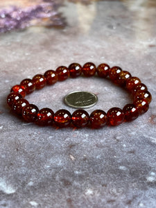 orange garnet bracelet 8mm