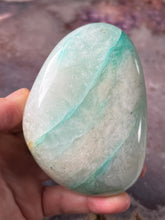 Load image into Gallery viewer, Chrysocolla in Quartz XL palmstone
