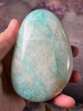 Load image into Gallery viewer, Chrysocolla in Quartz XL palmstone
