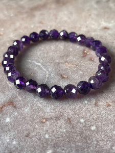 Amethyst facet bracelet