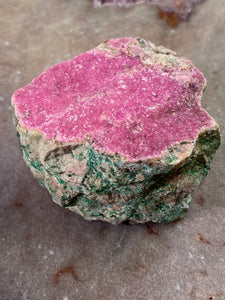 Cobalto Calcite with Malachite piece 5
