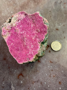 Cobalto Calcite with Malachite piece 5