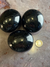Load image into Gallery viewer, Black tourmaline palm stone (one)
