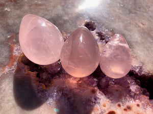 rose quartz yoni egg set