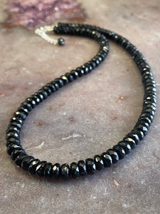 Black tourmaline strand necklace