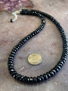 Black tourmaline strand necklace