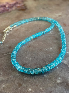 Apatite strand necklace (sky blue rondelles)