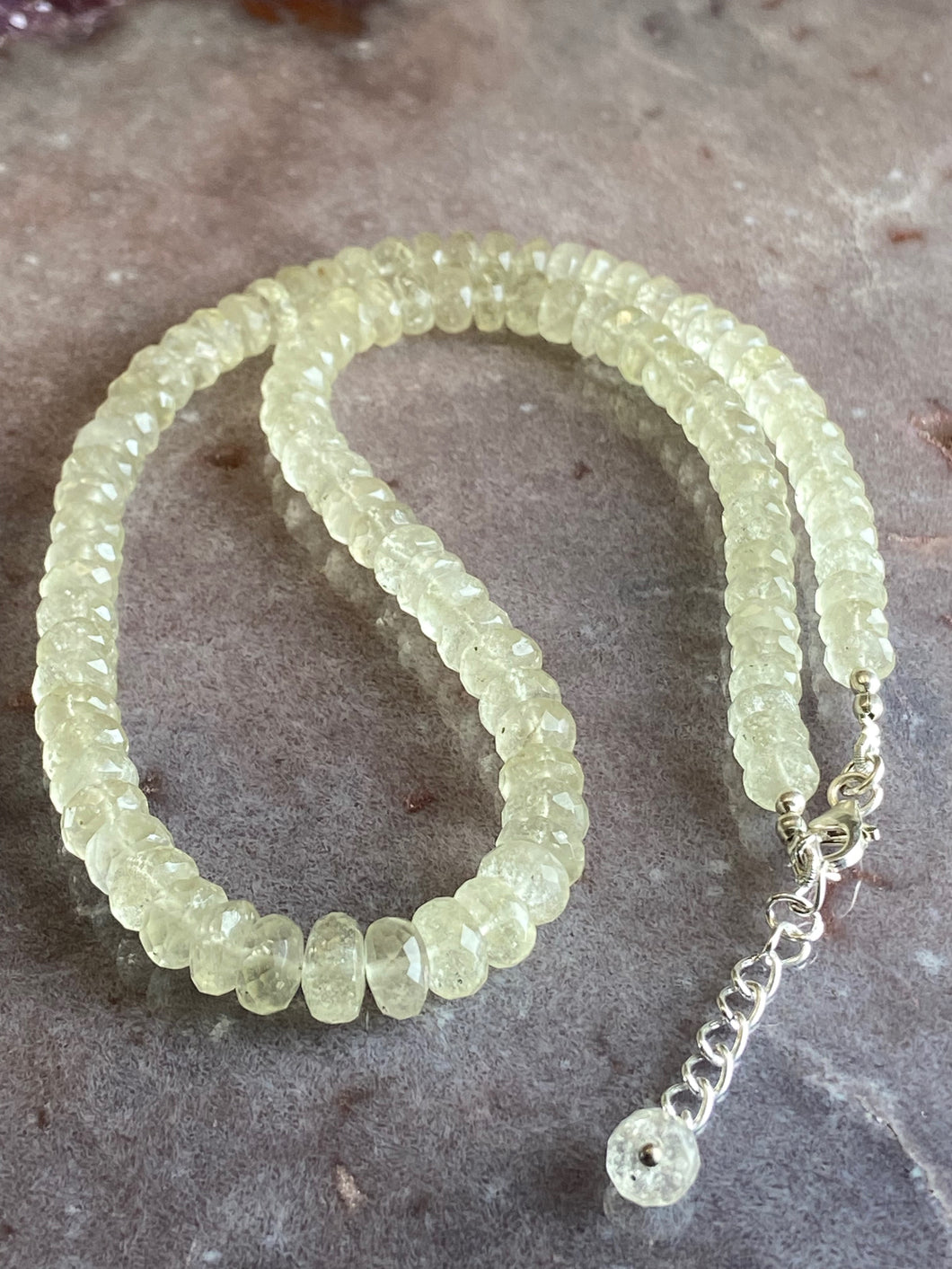 Libyan desert glass necklace 2 faceted