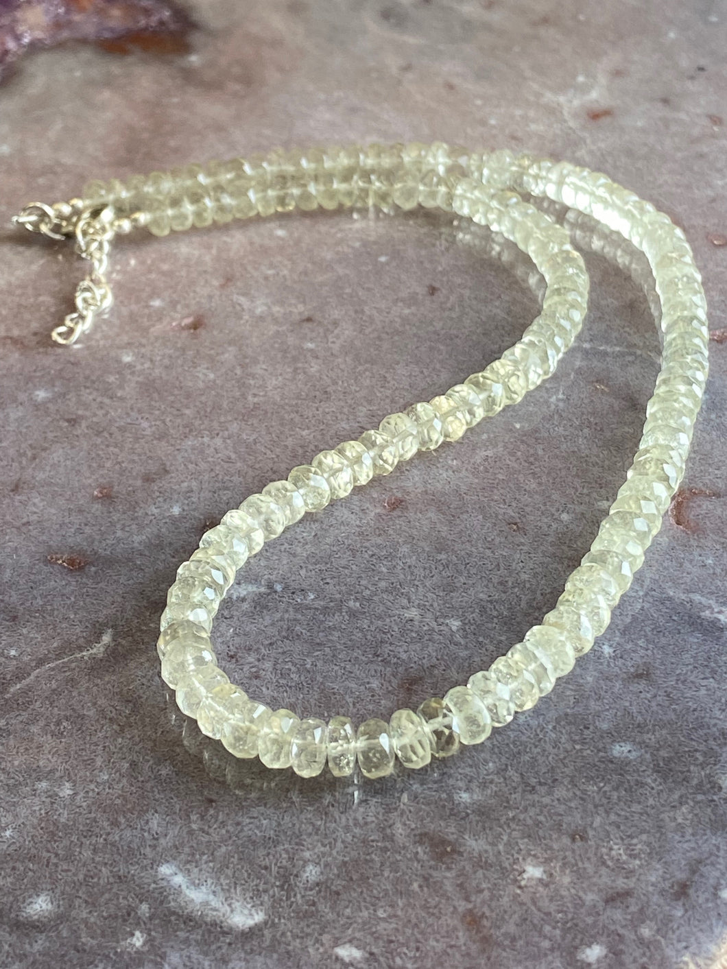 Libyan desert glass necklace 4 faceted