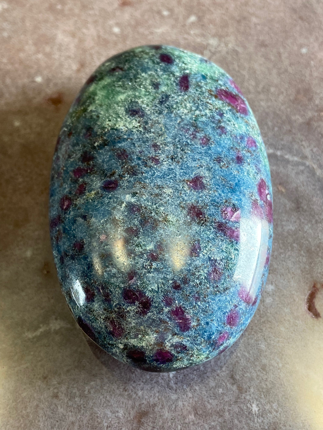 Ruby in Kyanite palm 13