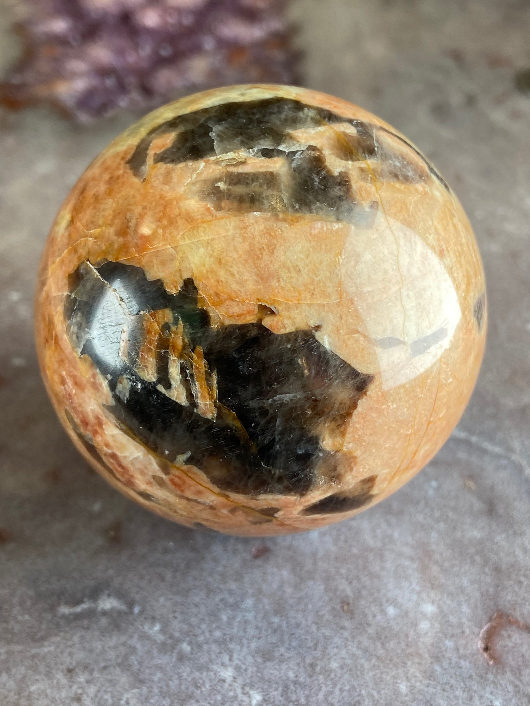 Red Graphic Feldspar Sphere 1