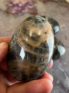 Black Moonstone palm stone