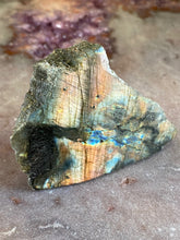 Load image into Gallery viewer, Labradorite half polished free form 11
