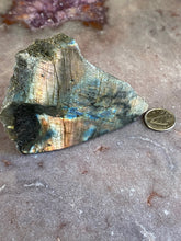 Load image into Gallery viewer, Labradorite half polished free form 11
