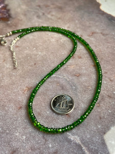 Chrome Diopside faceted strand necklace