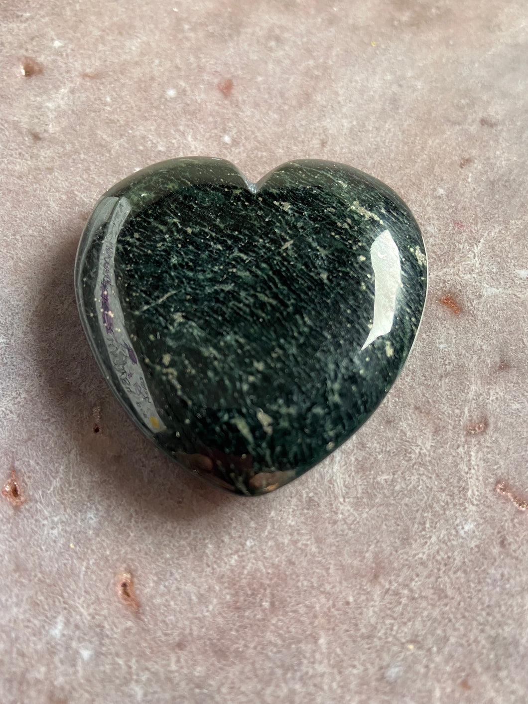 Serpentine with Pyrite heart 7