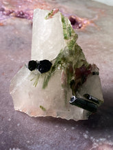 Load image into Gallery viewer, tourmaline in quartz 12 - green and pink
