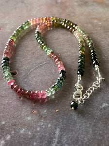 Tourmaline strand necklace multicoloured