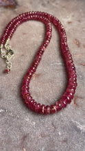 Load and play video in Gallery viewer, Pink Tourmaline smooth rondelle strand necklace
